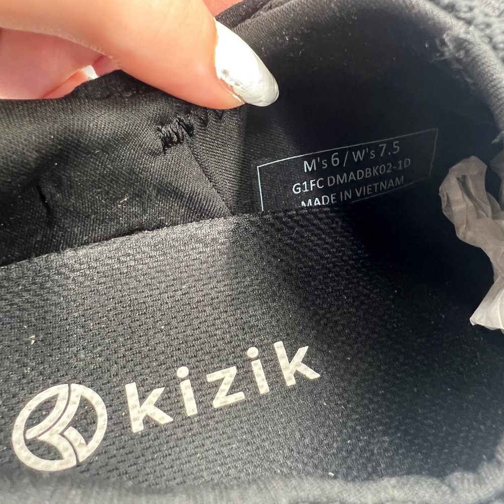 Kizik Athens Sneakers Womens 7.5 Black Hands-Free Knit Comfort Walking Shoes - Picture 9 of 10